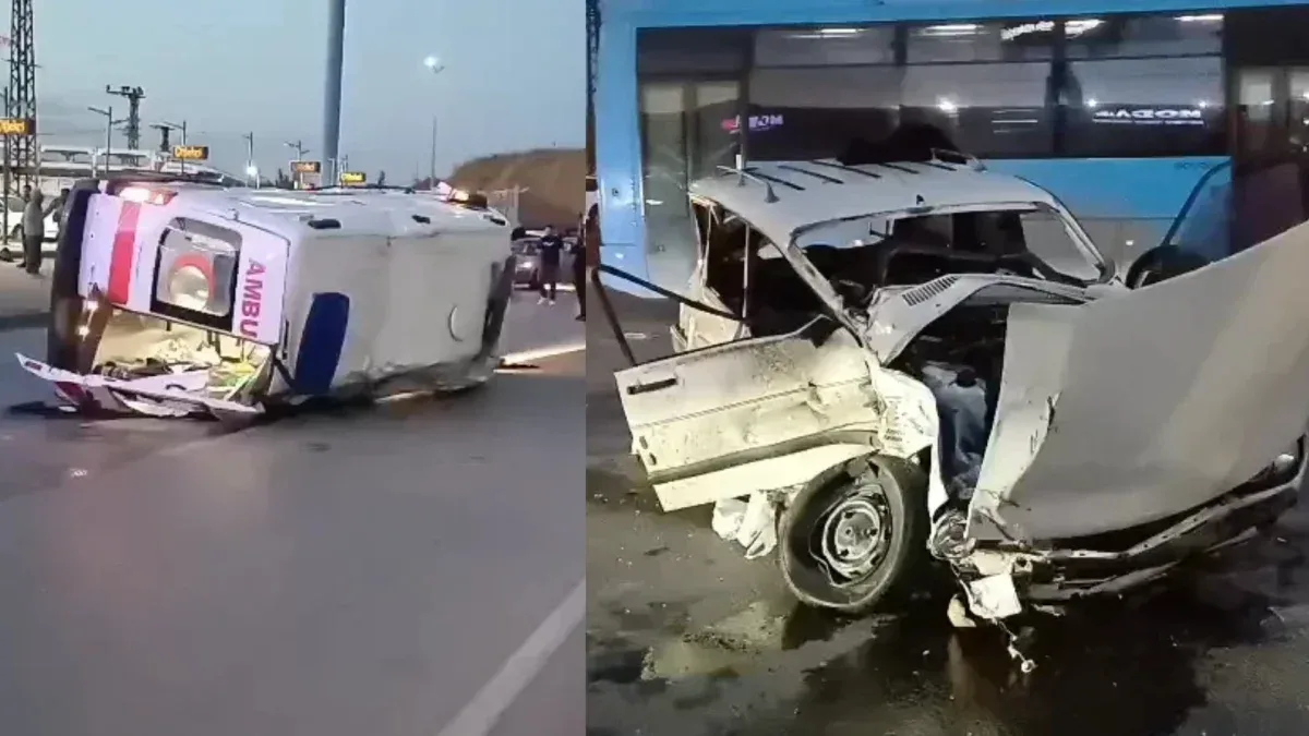 Çorum'da ambulans ile otomobil çarpıştı: 5 yaralı
